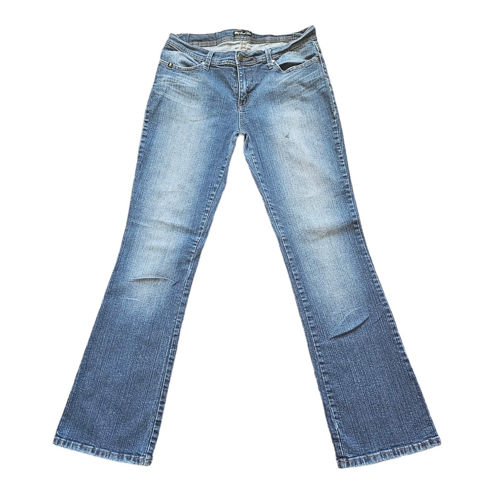 Sweet Vibes Jeans Womens 11 Mid Rise Straight Leg Embroidered Pockets Denim Y2K